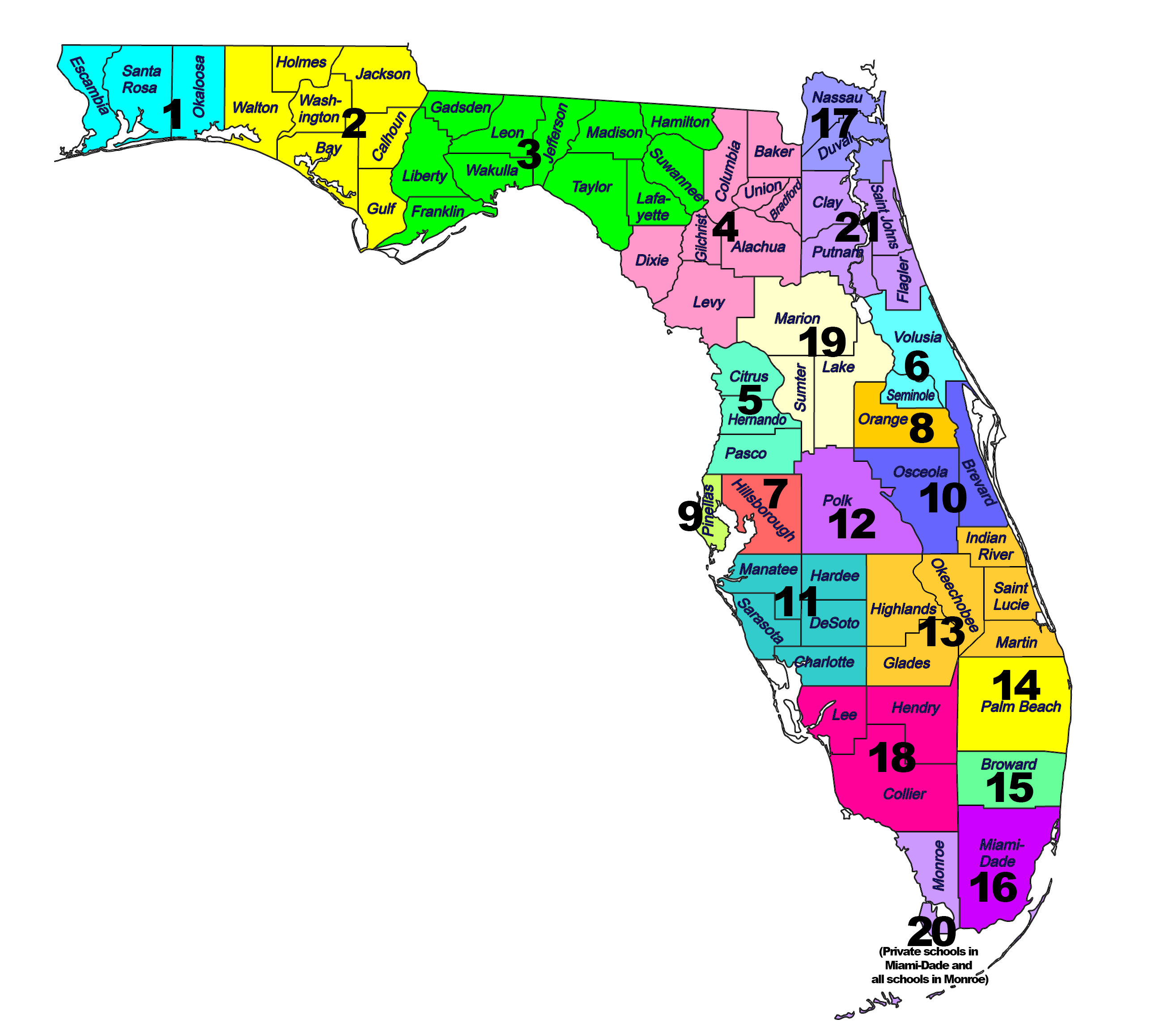 Florida School Districts Map Time Zones Map World