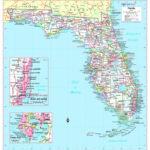 Florida State Wall Map Large Print Poster Etsy