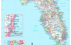 Florida State Wall Map Large Print Poster Etsy