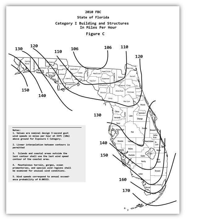 Florida Wind Zone Map 2016 Maping Resources