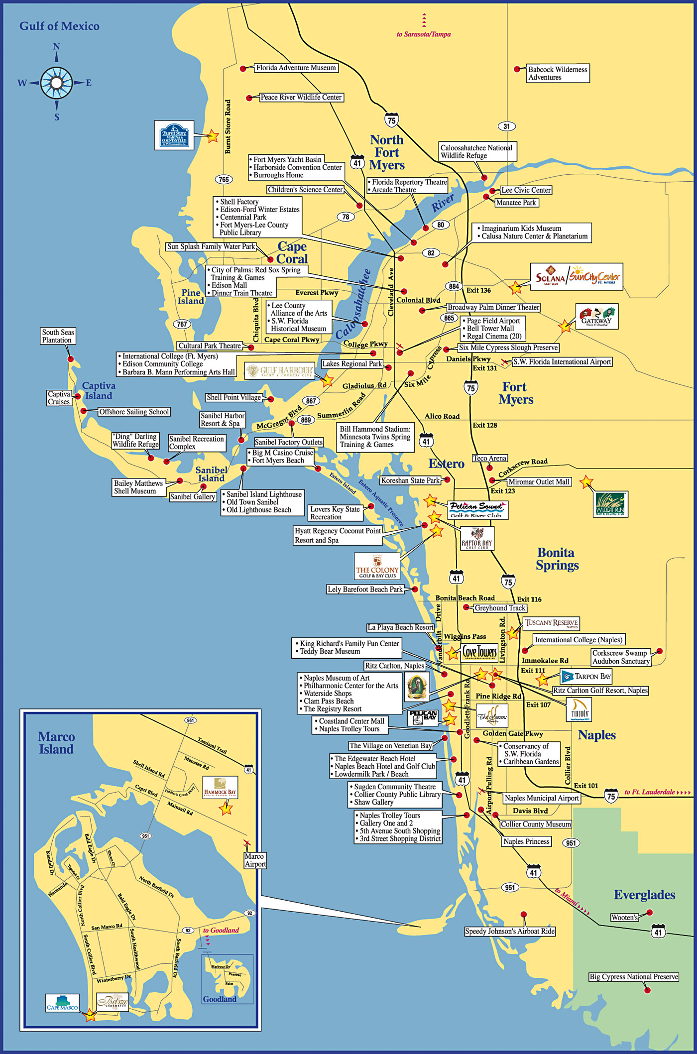 Fort Meyers Tourist Map Fort Meyers Florida Mappery