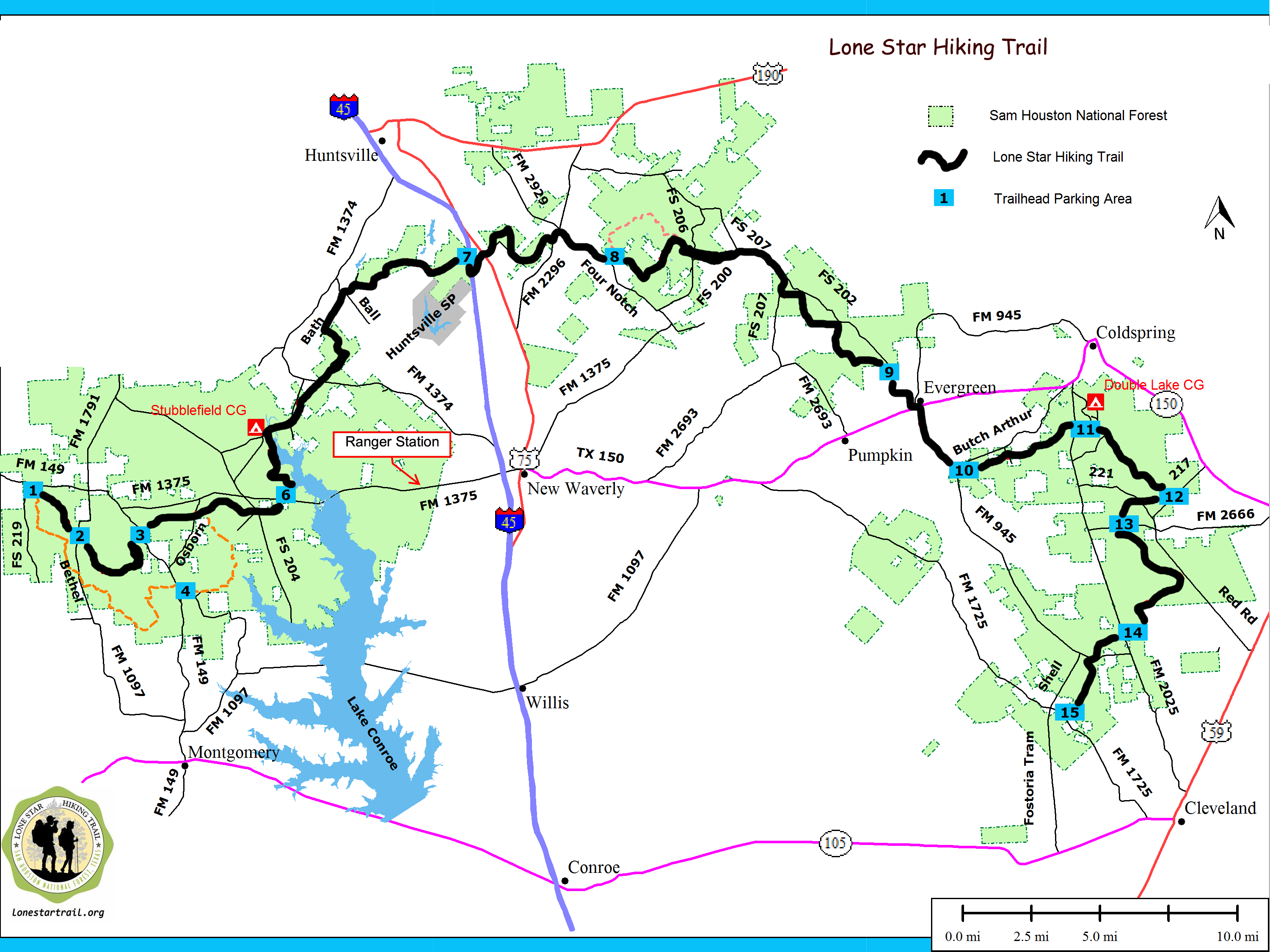 Fort Worth Nature Center Refuge Trails Texas Hiking Trails Map 