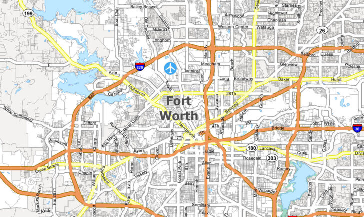 Printable Map Of Fort Worth Texas