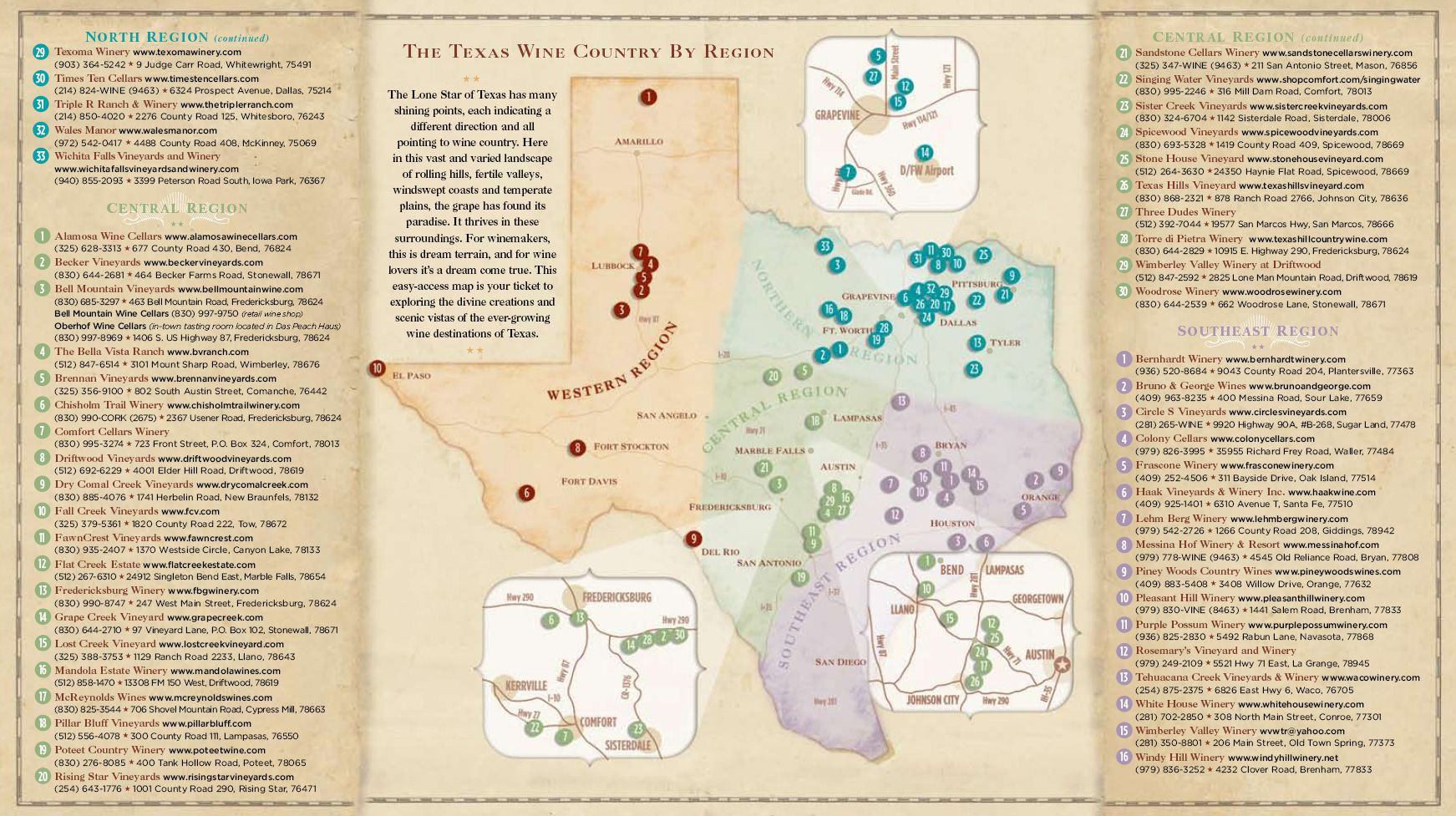Fredericksburg Texas Winery Map Printable Maps 2 