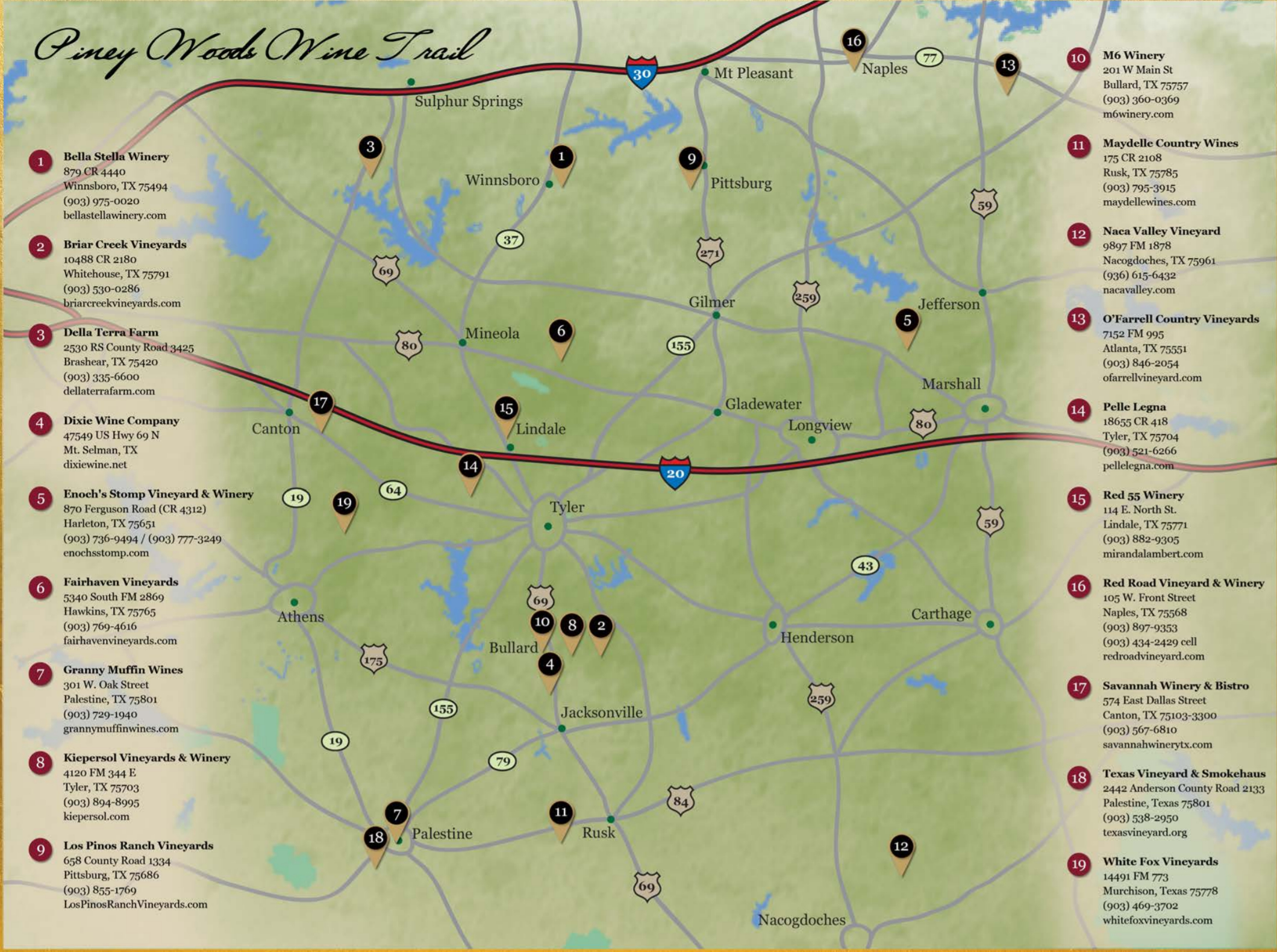 Fredericksburg Texas Winery Map Printable Maps