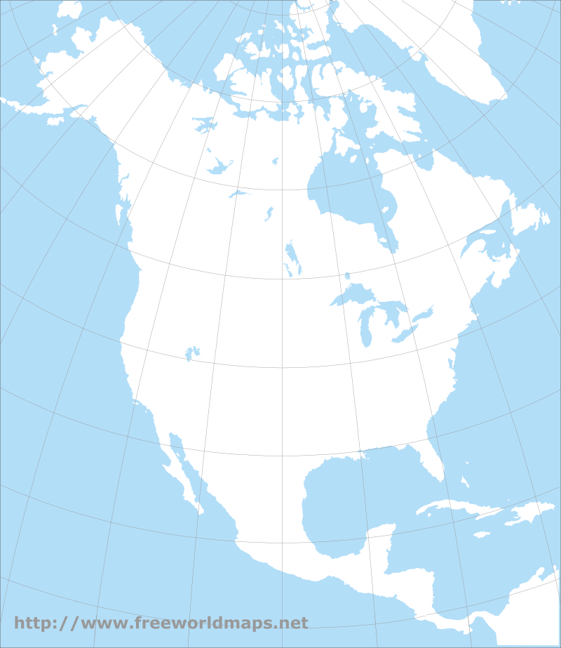 North America Plain Map | Wells Printable Map