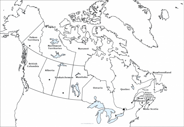 Map Of Canada Provinces And Territories Blank Printable