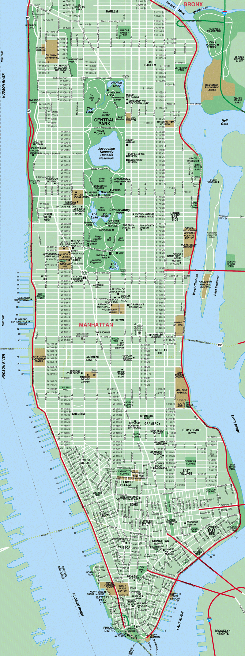 Free Printable Map Of Manhattan Free Printable