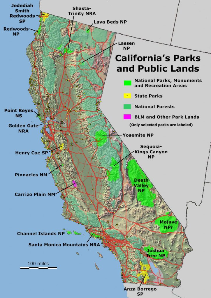 Geology Cafe California Public Lands Map Printable Maps