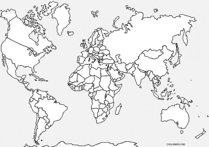 Coloring World Map Printable