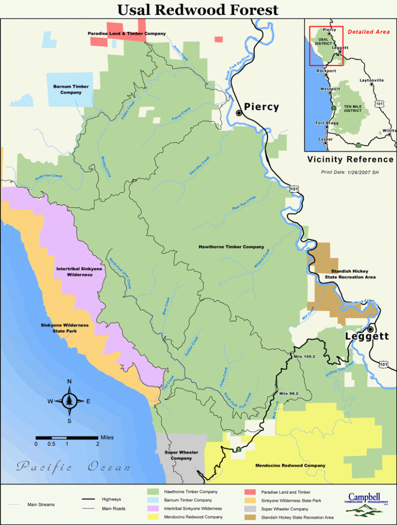 Giant Redwoods California Map Printable Maps