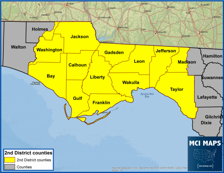 Florida Panhandle Printable Map