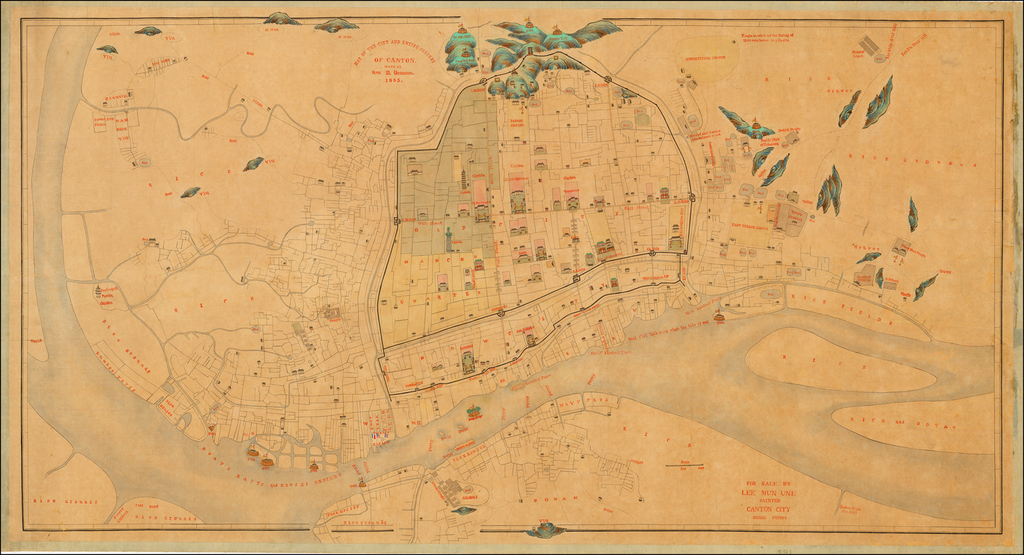  Guangzhou Map Of The City And Entire Suburbs Of Canton Made By Rev 