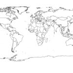 High Res World Map Political Outlines Black And White World Map