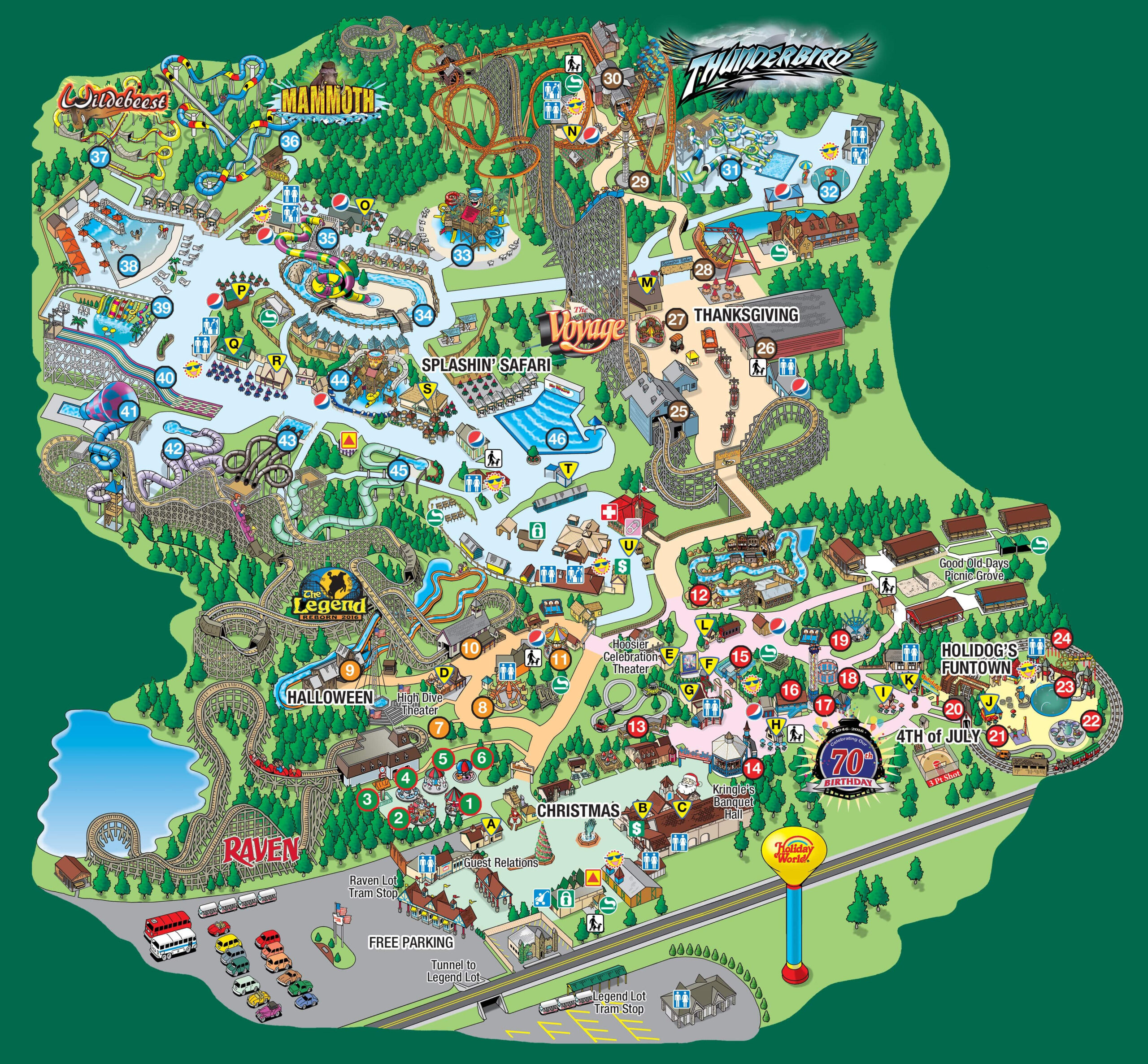 Holiday World Splashin Safari Park Map Theme Park Map Holiday 