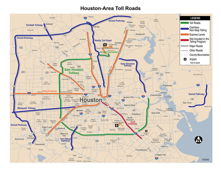 Toll Roads Map Around Houston