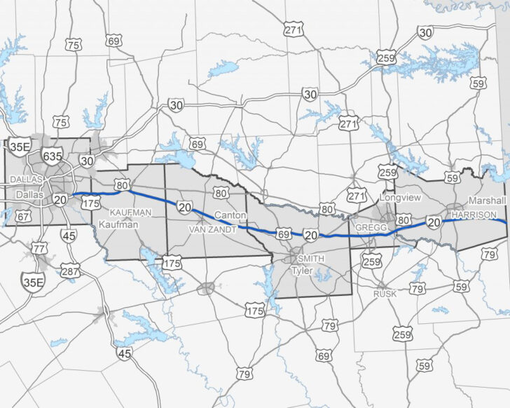 I 20 Mile Marker Map