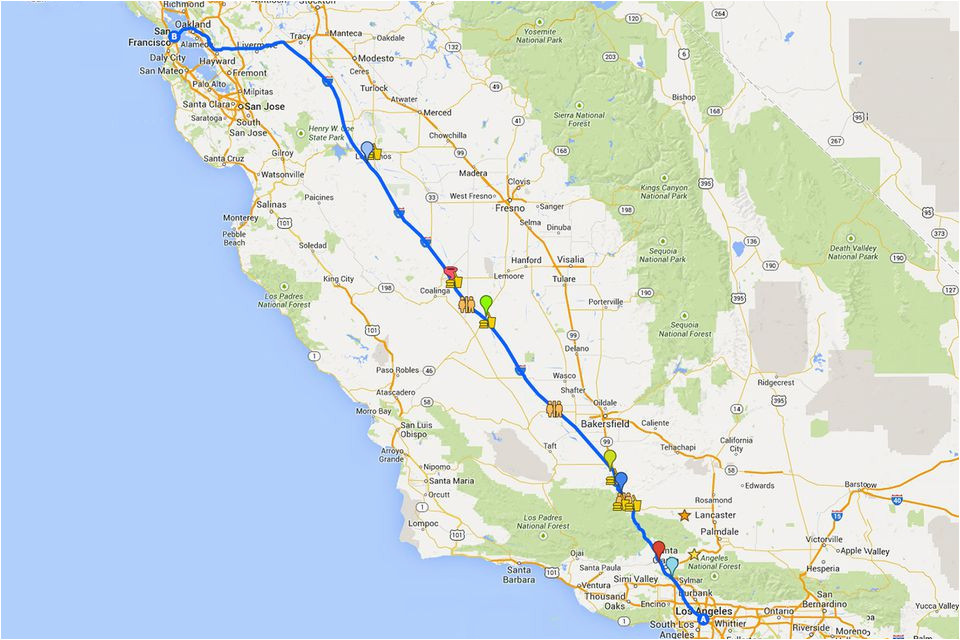 I 5 Rest Areas California Map