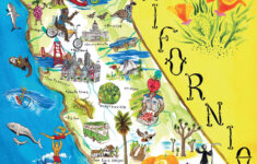 Illustrated Tourist Map Of California California Illustrated Tourist