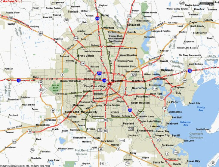 Road Map Of Houston Areaton Texas Road Map