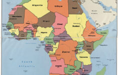 In High Resolution Detailed Political Map Of Africa With The Marks Of