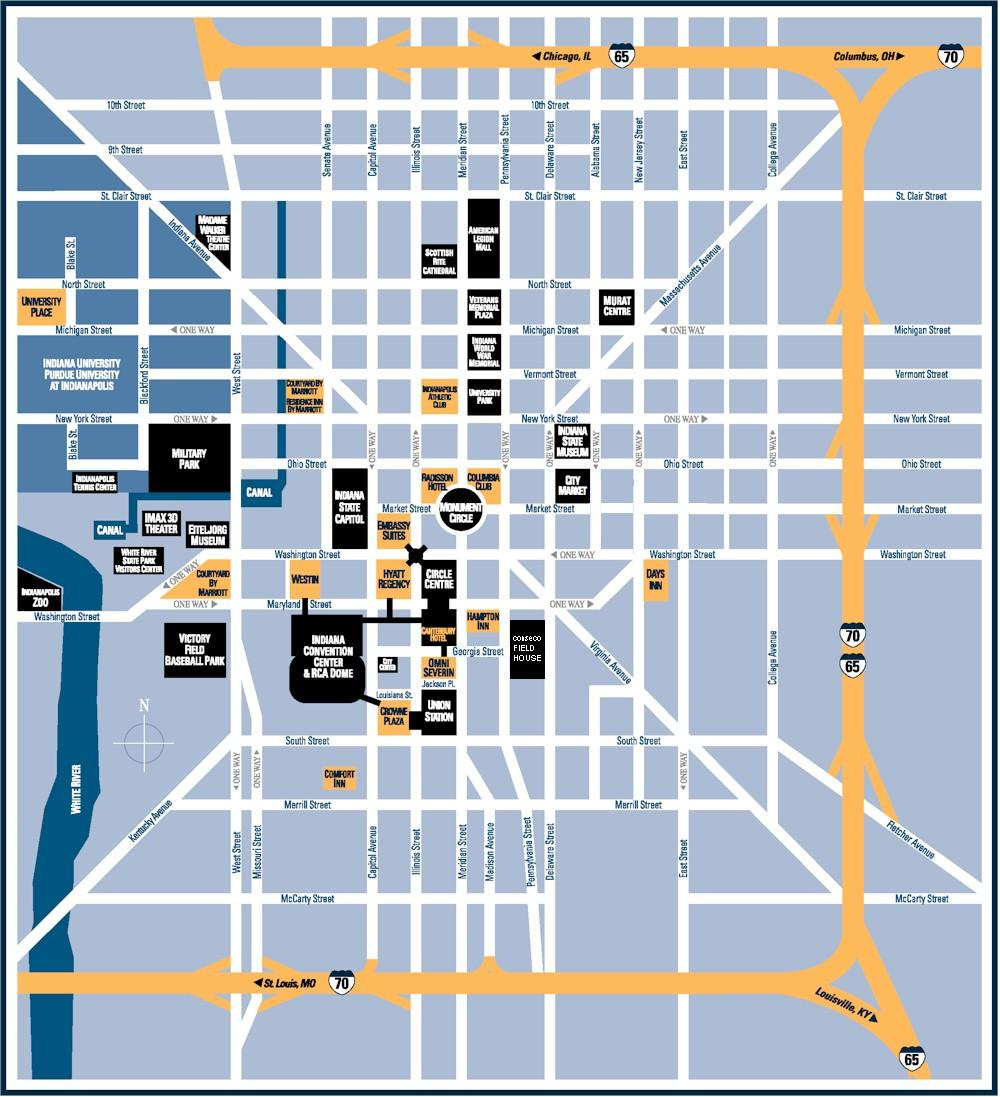 Indianapolis Tourist Map Indianapolis Mappery