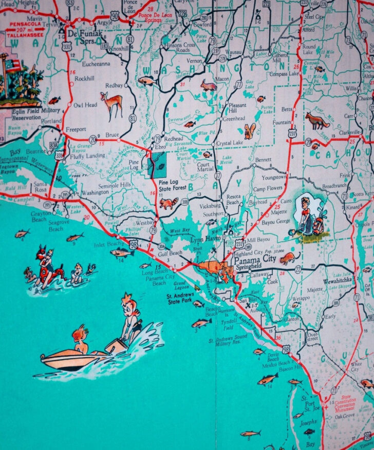 Panhandle Beaches Florida Map