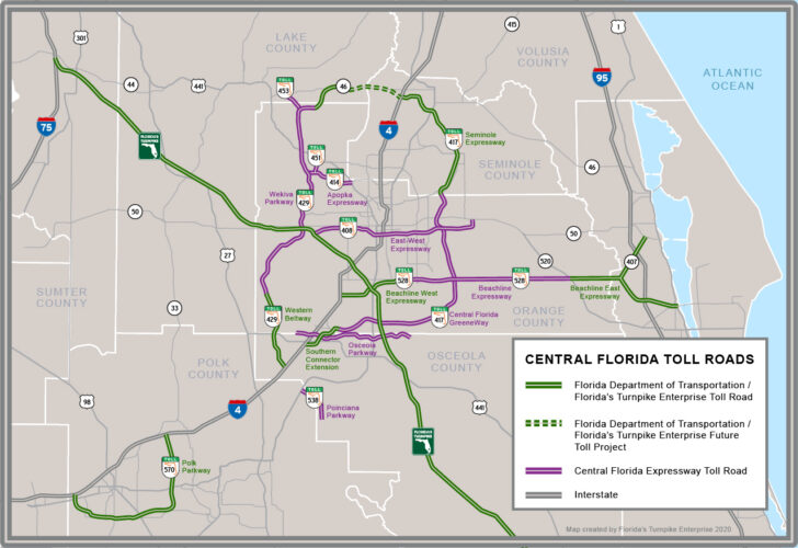 Toll Roads In Orlando Florida Map