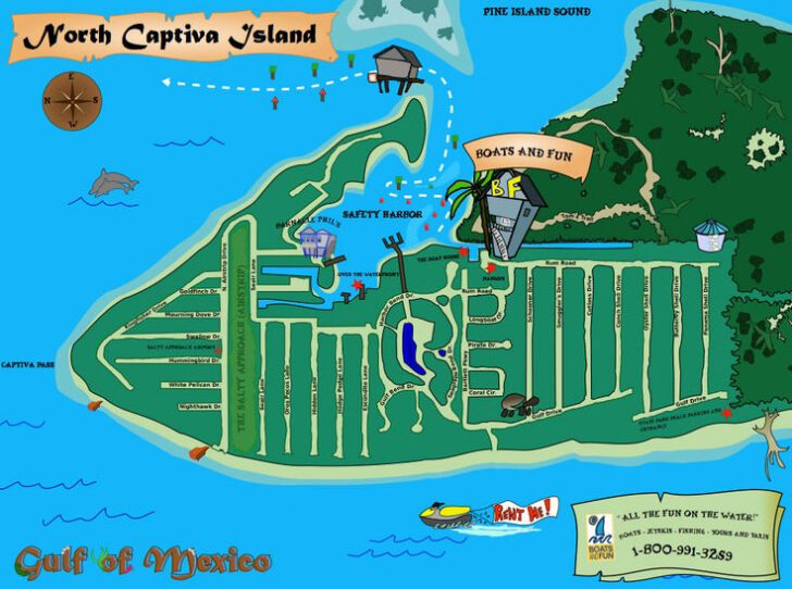 Map Of North Captiva Island