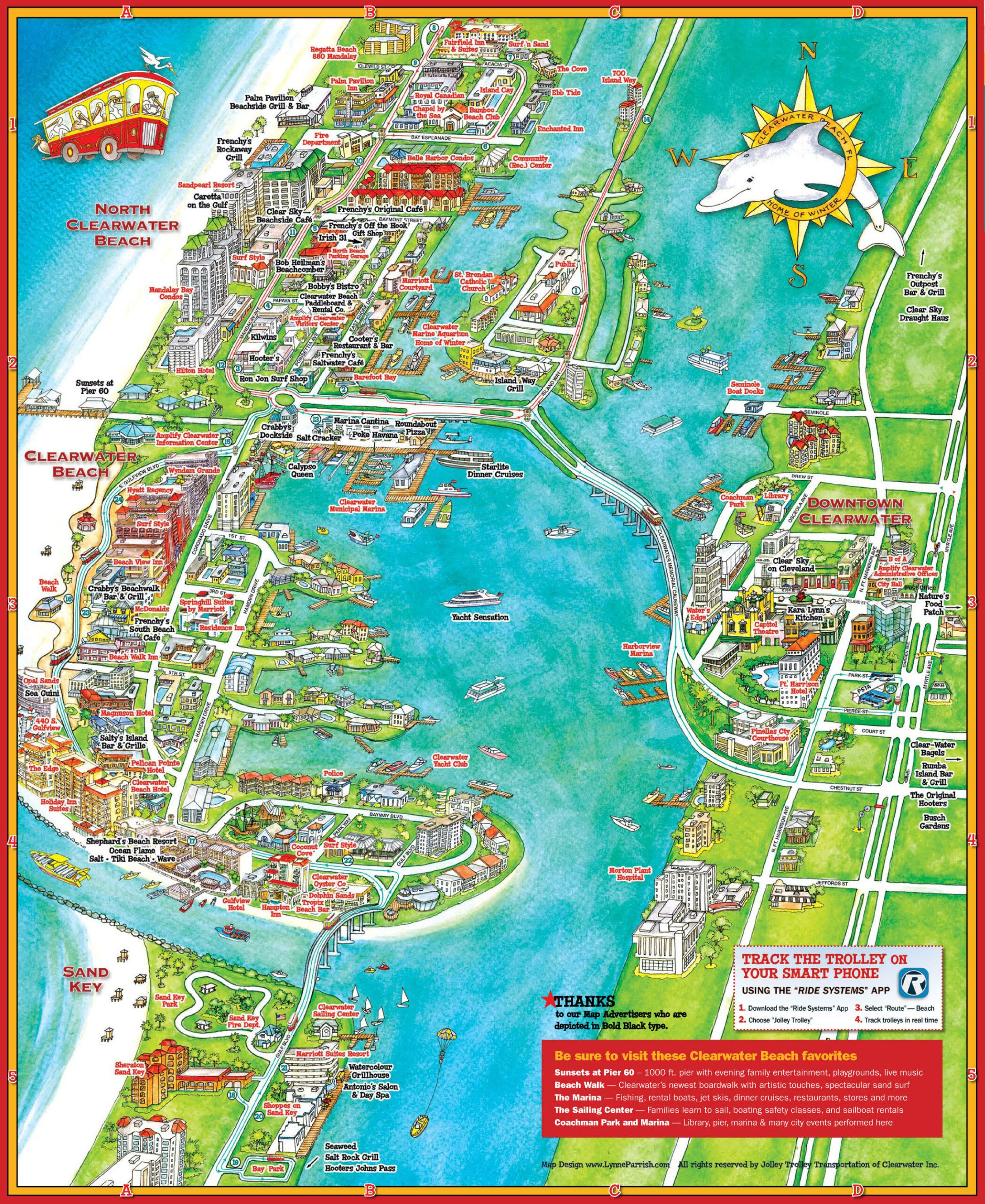Jolley Trolley Clearwater Beach Clearwater Beach Florida Map Of 
