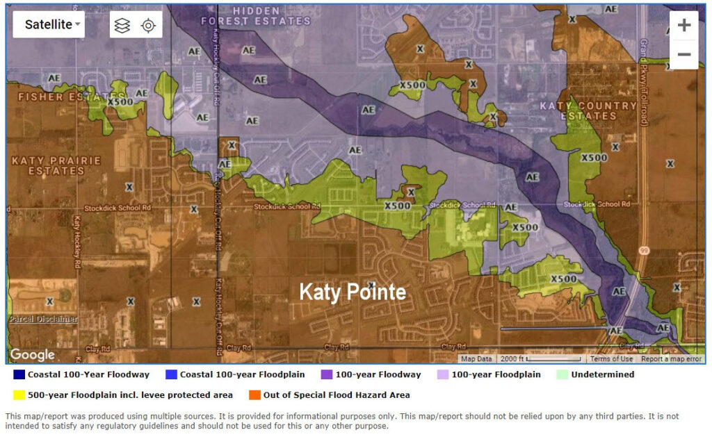 Katy Flood Zones By Local Area Expert  Wells Printable Map