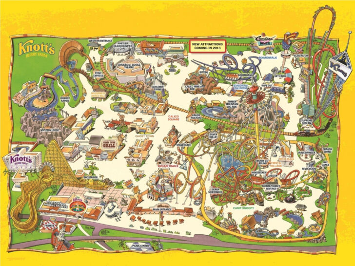 Map Of Knott’s Berry Farm Buena Park, Ca