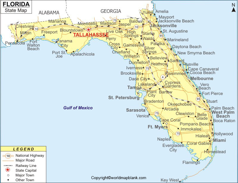 Labeled Map Of Florida World Map Blank And Printable