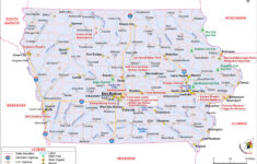 Labeled Map Of Iowa With Capital Cities