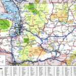 Laminated Map Large Detailed Roads And Highways Map Of Washington