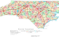 Laminated Map Printable Political Map Of North Carolina Poster 20 X