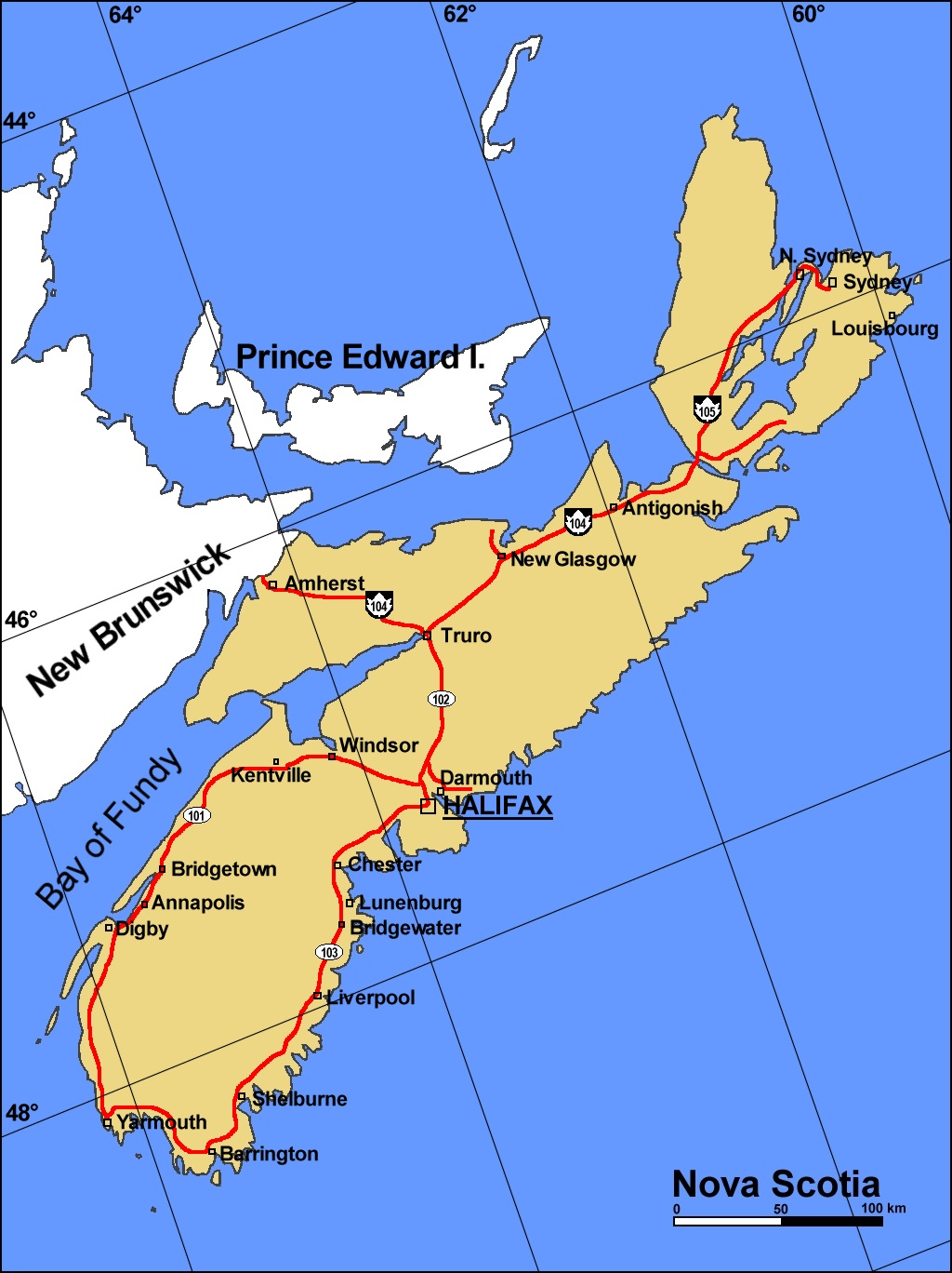 Landkarte Nova Scotia Karte St dte Englisch Weltkarte Karten 
