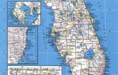 Large Administrative Map Of Florida State With Major Cities Poster 20 X