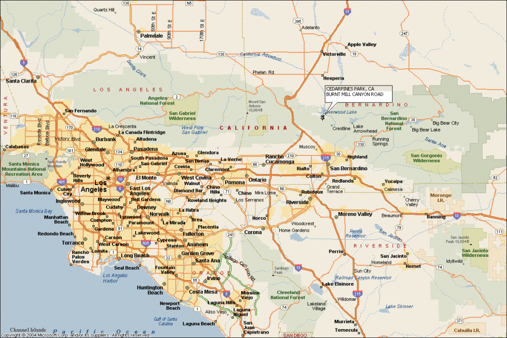 Map Of Southern California Cities Wells Printable Map 7062