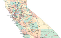 Large Detailed Administrative And Road Map Of California California