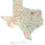 Large Detailed Administrative Map Of Texas State With Roads Highways