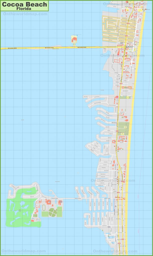 Large Detailed Map Of Cocoa Beach Cocoa Beach Florida Map Printable 
