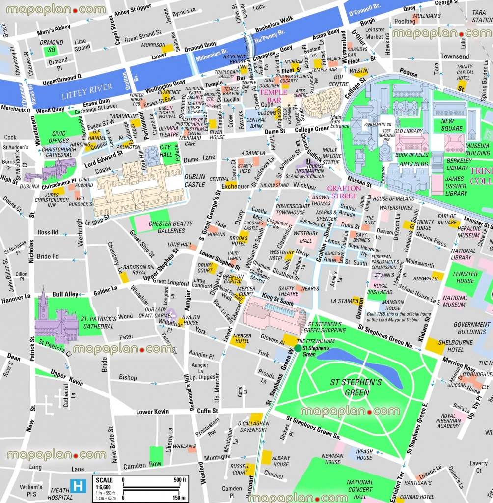 Large Detailed Map Of Dublin Dublin City Map Printable Printable Maps