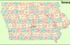 large detailed map of iowa with cities and towns Large Detailed Map Of Iowa With Cities And Towns