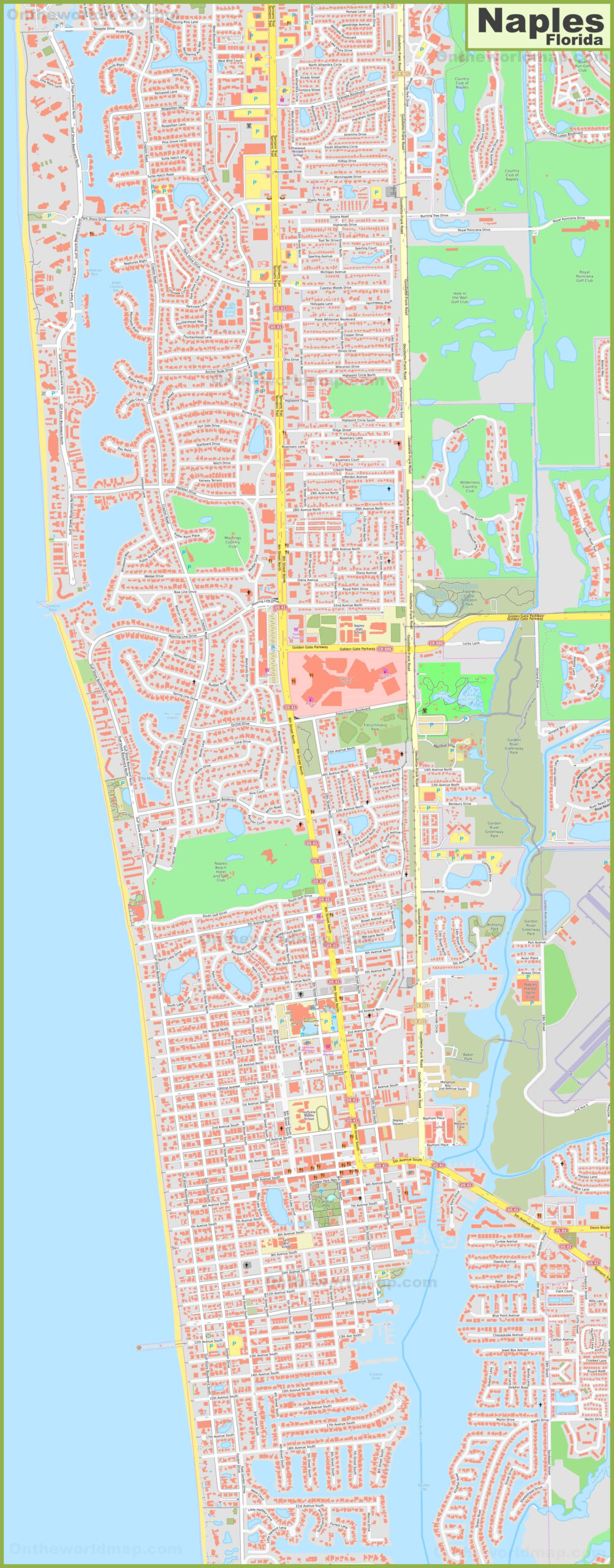 Large Detailed Map Of Naples Florida 