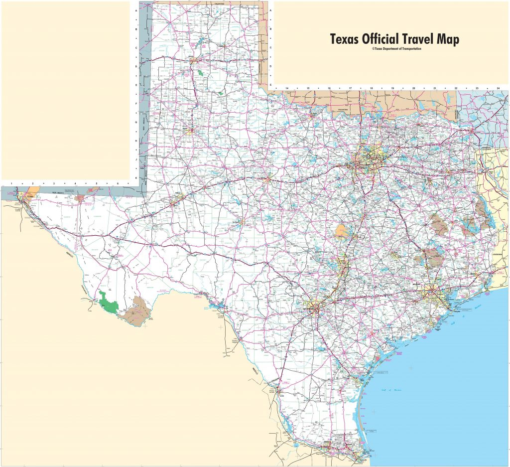 Large Detailed Map Of Texas With Cities And Towns North Texas Highway 