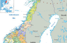 Large Detailed Political And Administrative Map Of Norway With All