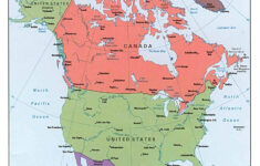 Large Detailed Political Map Of North America North America Large