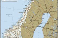 Large Detailed Relief And Political Map Of Norway With Highways And