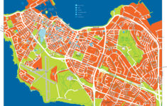 Large Detailed Road And Tourist Map Of Reykjavik City Center Reykjavik